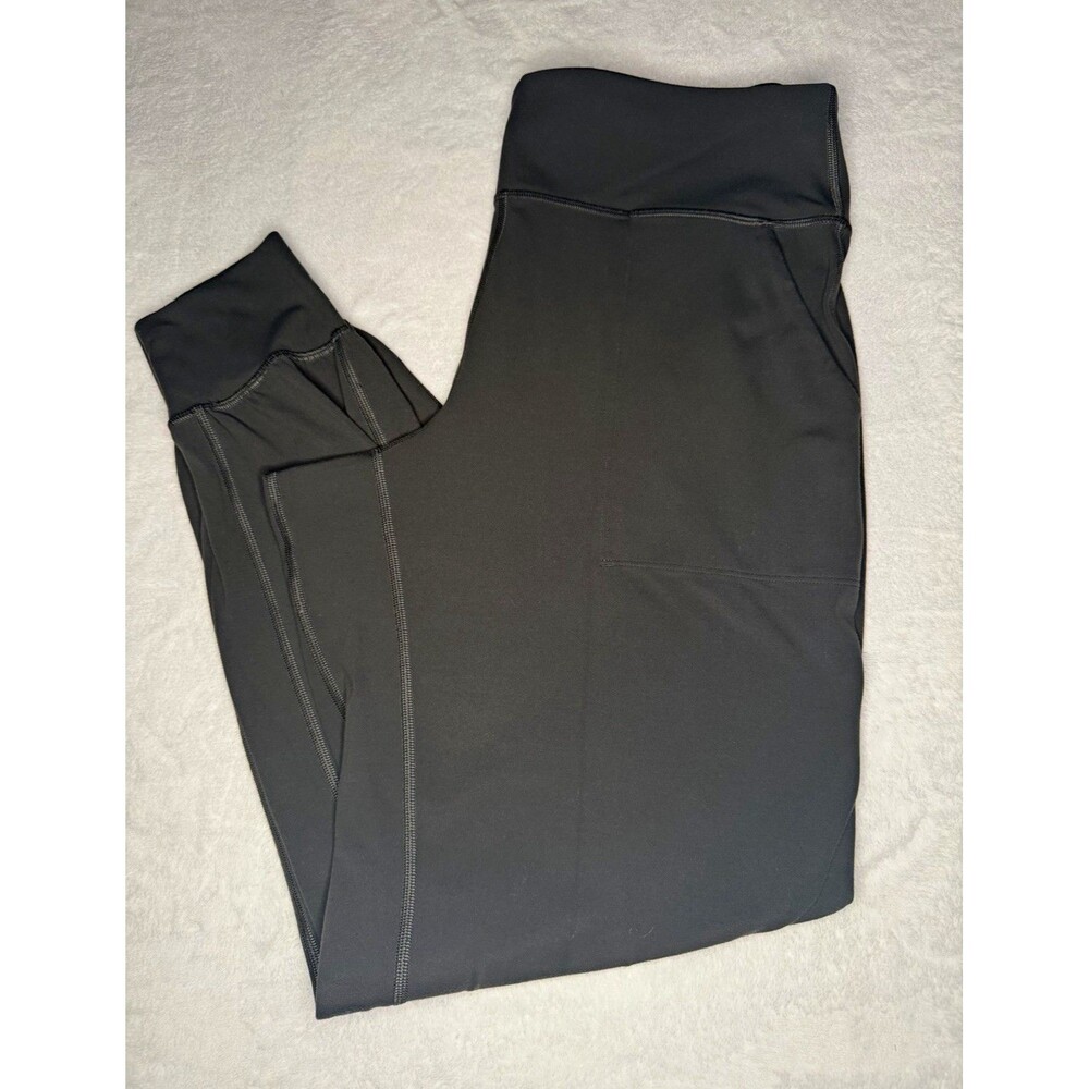 lululemon Women's Grey Solid Ankle Leggings High Rise Stretch Logo Yoga 10